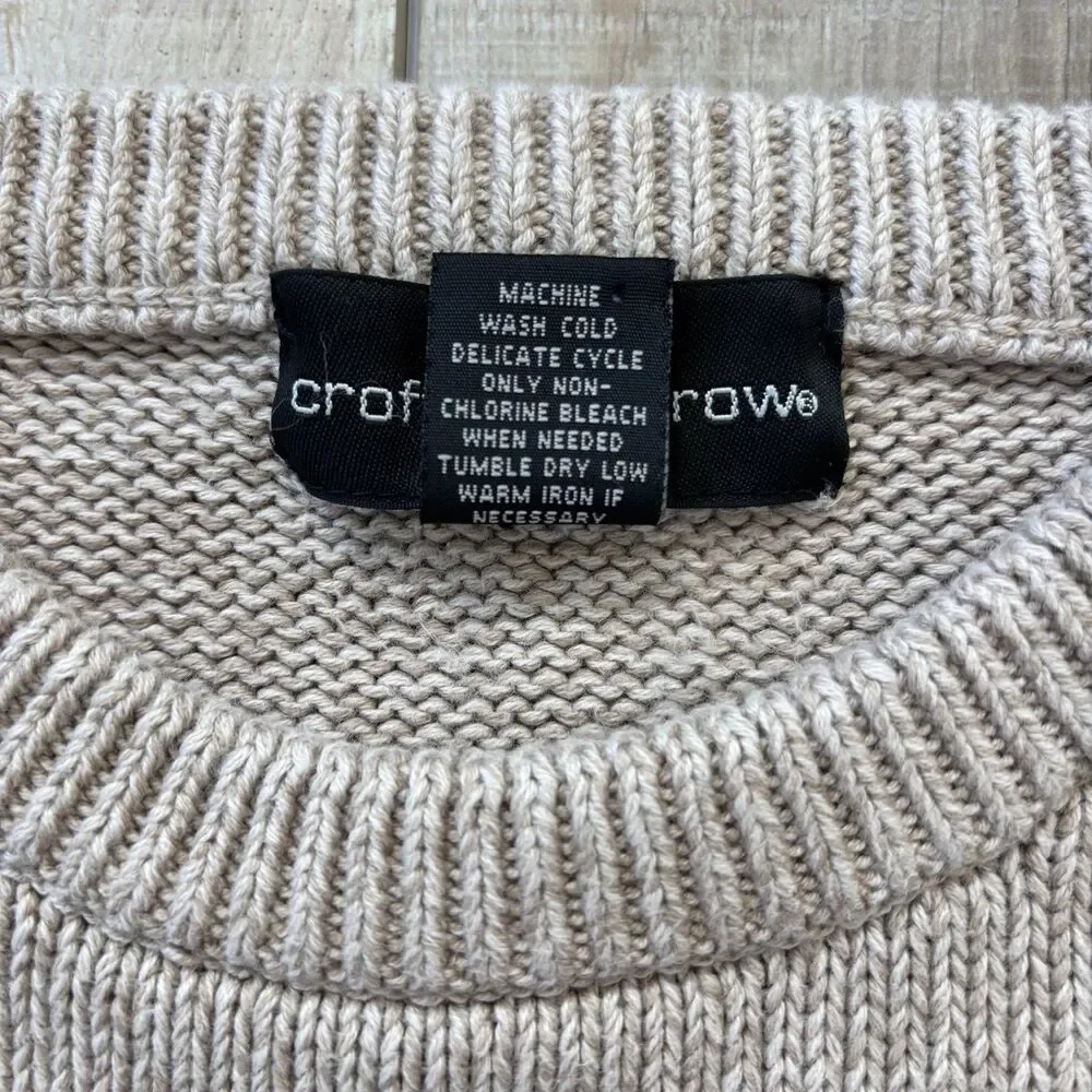 Vintage Croft & Barrow Mens Knit Sweater Size L Fisherman Academia Heritage Cozy - Picture 9 of 13